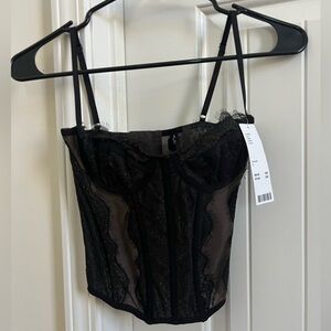 Urban Outfitters Black Lace Corset Top